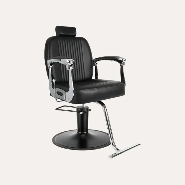 all purpose chair for salon Professional Superior all-purpose chair featuring diamond-stitched black upholstery, integrated headrest, and a heavy-duty hydraulic chrome base.