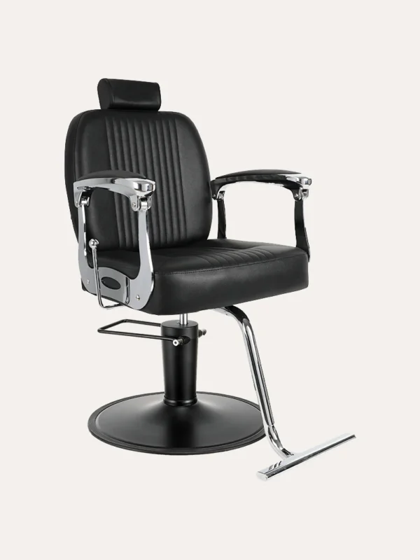 all purpose chair for salon Professional Superior all-purpose chair featuring diamond-stitched black upholstery, integrated headrest, and a heavy-duty hydraulic chrome base.