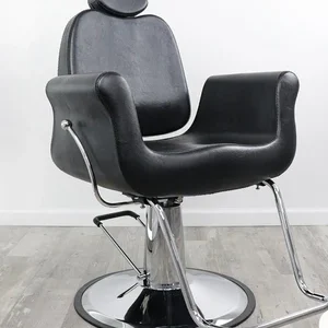 all purpose barber chair Wavelength all-purpose salon chair with high-density black vinyl upholstery, a 50-degree reclining backrest, and a heavy-duty hydraulic round base.