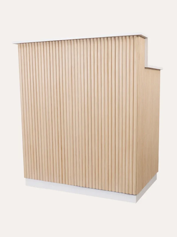 L-shaped reception desk